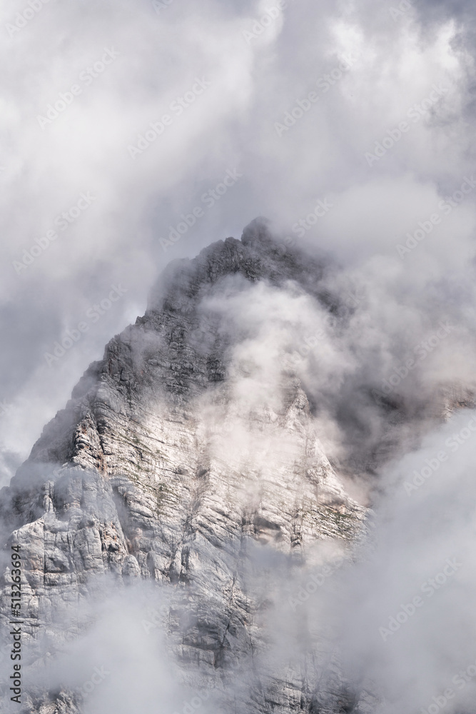 Beautiful summer landscape with dramatic clouds in the sky over impressive mountains - Hochkönig Austria Beautiful summer landscape with dramatic clouds in the sky over impressive mountains - Hochkönig Austria
