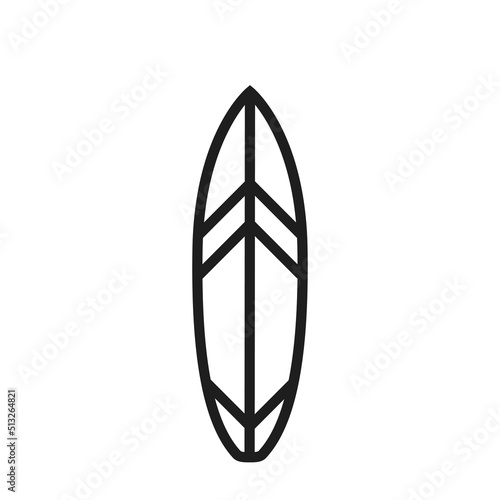 surfboard line icon. surfing, sea sport and ocean vacation symbol. isolated vector image