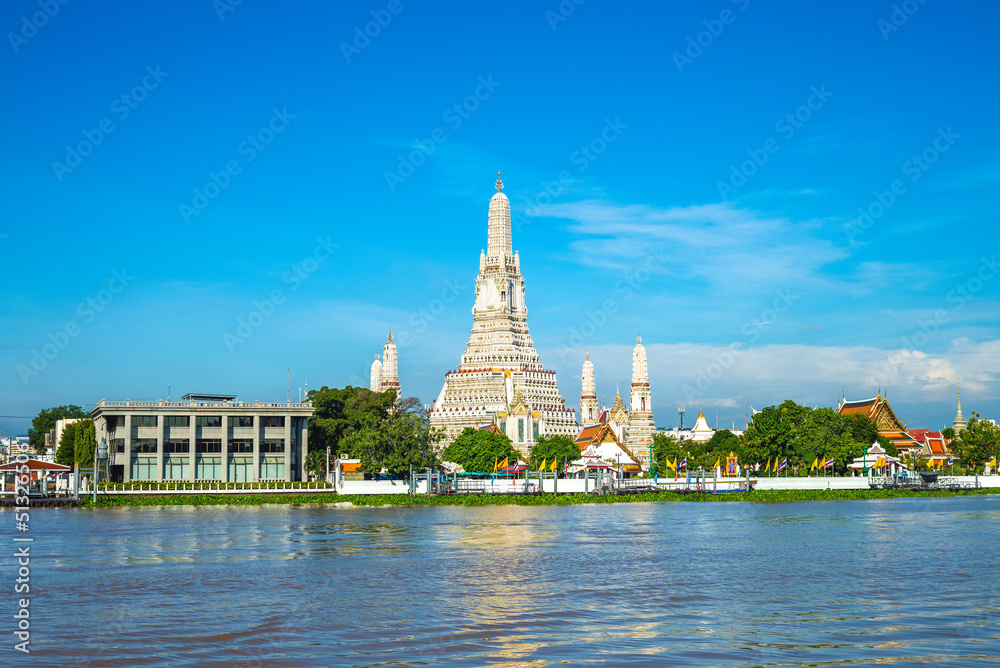 Wat Arun by Chao Phraya River at Bangkok, thailand