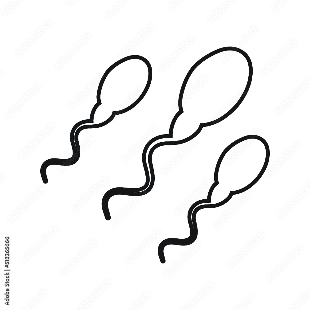 Semen, spunk sperm line icon. Outline vector. Stock Vector
