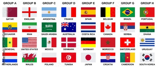 flags of different countries on a white background photo