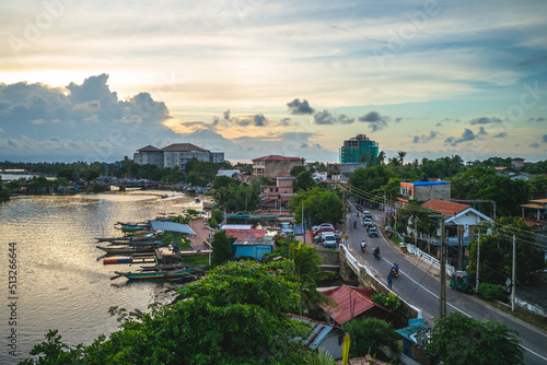 Vászonkép negombo and lagoon in sri lanka at dusk