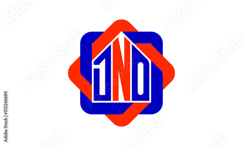 DNO three letter real estate logo with home icon logo design vector template | construction logo | housing logo | engineering logo | initial letter logo | minimalist logo | property logo |