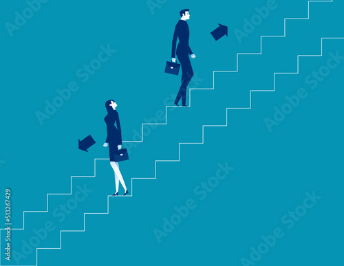 The path of the ups and downs of business person. Business vector illustration