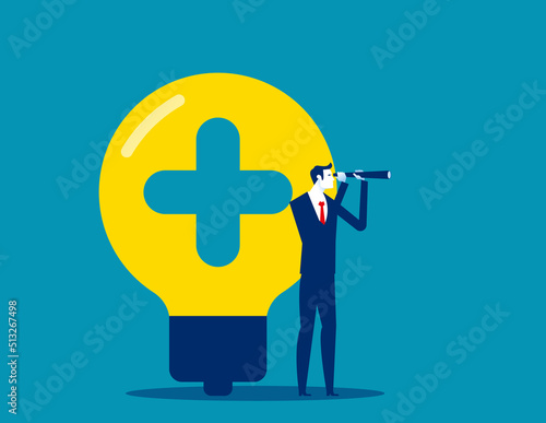 Aiming positive searching and investing. Business vector illustration