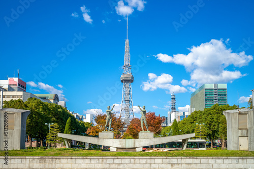 Foto skyline of nagoya with nagoya tv tower