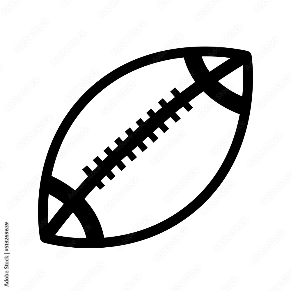 American Football logo. Simple rugby ball icon on transparent background. American football ball in linear style. Sports Equipment. Symbol, logo illustration - obrazy, fototapety, plakaty 