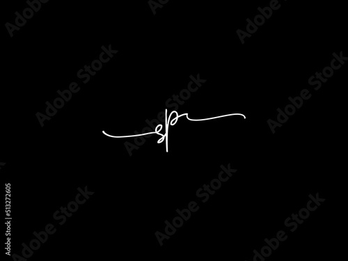 Signature SP Logo Letter, Slime Sp ps Signature Fashion Slime Letter Logo Icon Vector Art For Business