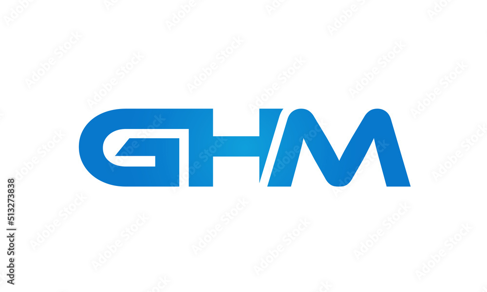 GHM letters Joined logo design connect letters with chin logo logotype icon concept	
