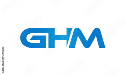 GHM letters Joined logo design connect letters with chin logo logotype icon concept 