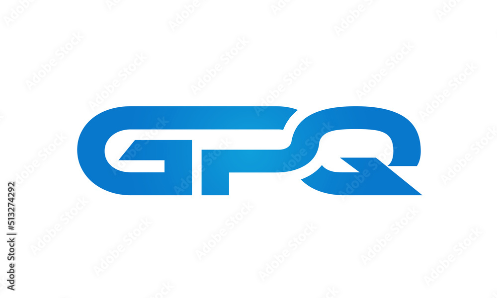 GPQ letters Joined logo design connect letters with chin logo logotype icon concept GPQ letters Joined logo design connect letters with chin logo logotype icon concept