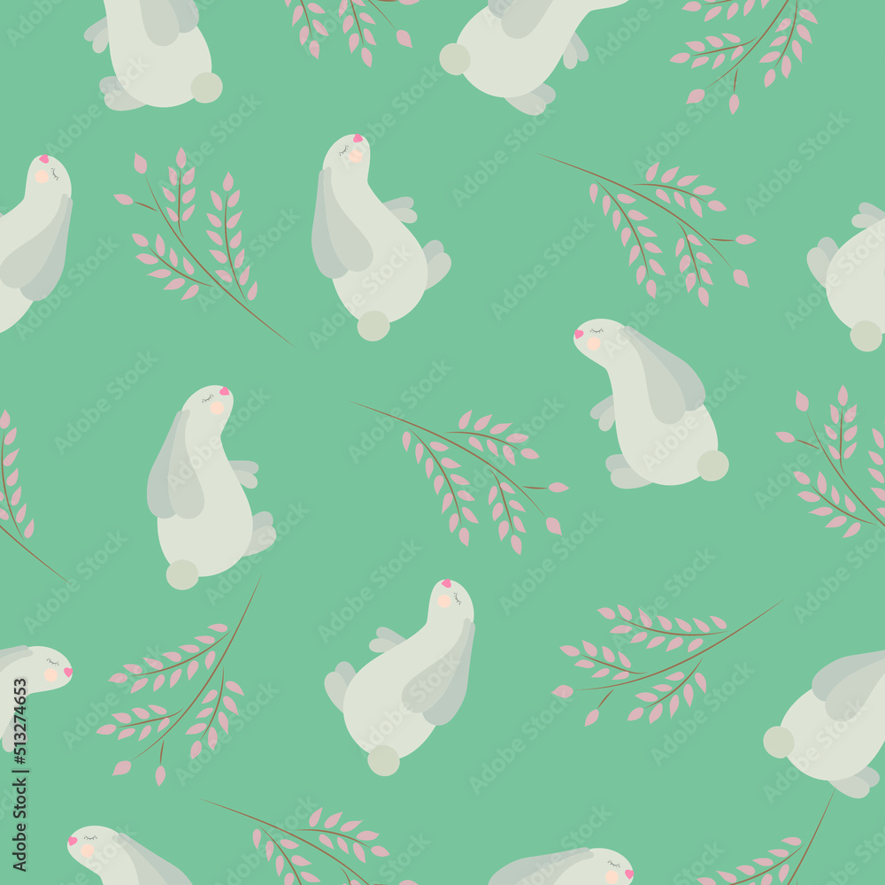 Vector pattern with rabbits. Cute baby pattern. High quality vector illustration. Vector pattern with rabbits. Cute baby pattern. High quality vector illustration.