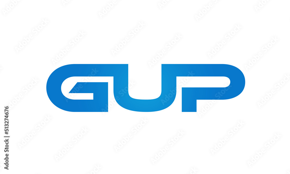 GUP letters Joined logo design connect letters with chin logo logotype icon concept GUP letters Joined logo design connect letters with chin logo logotype icon concept