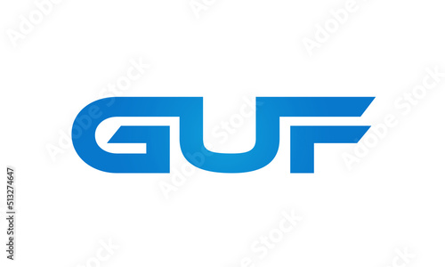 GUF letters Joined logo design connect letters with chin logo logotype icon concept