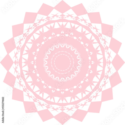 Template for laser cutting, paper cutting, plotter cutting, printing. Round line pattern. Flower like mandala cutout design. Isolated on white background, vector, illustration, EPS10 photo