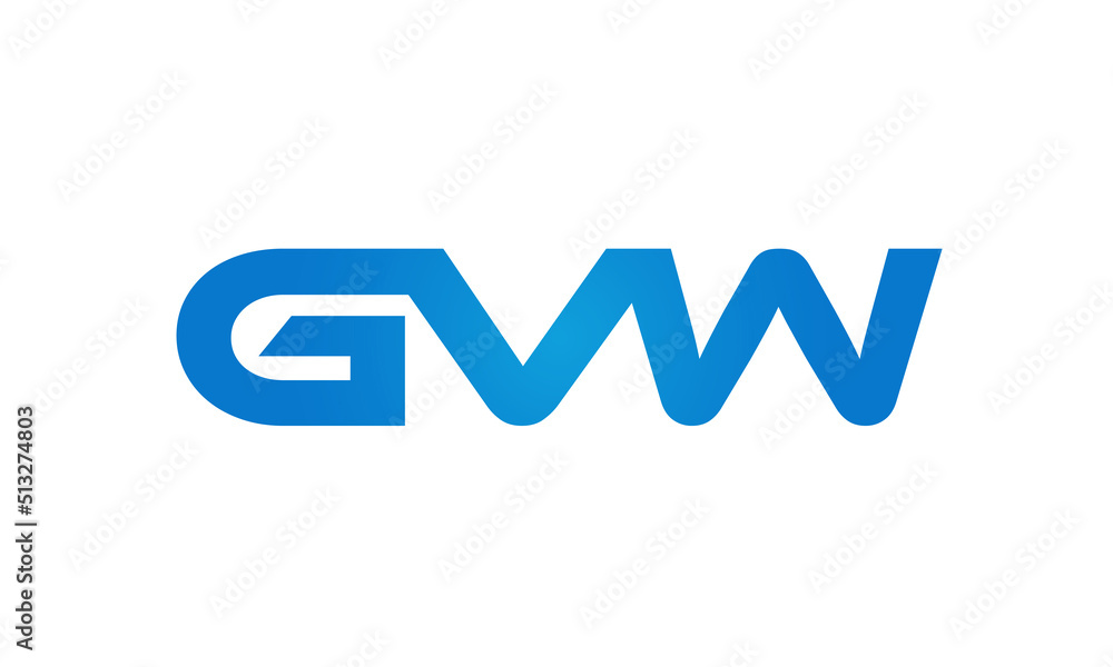 GVW letters Joined logo design connect letters with chin logo logotype icon concept GVW letters Joined logo design connect letters with chin logo logotype icon concept