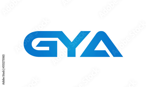 GYA letters Joined logo design connect letters with chin logo logotype icon concept