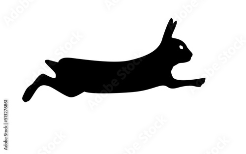  silhouette of a rabbit. Rabbit is an icon for your logo or pictogram. A black silhouette in a rabbit jump