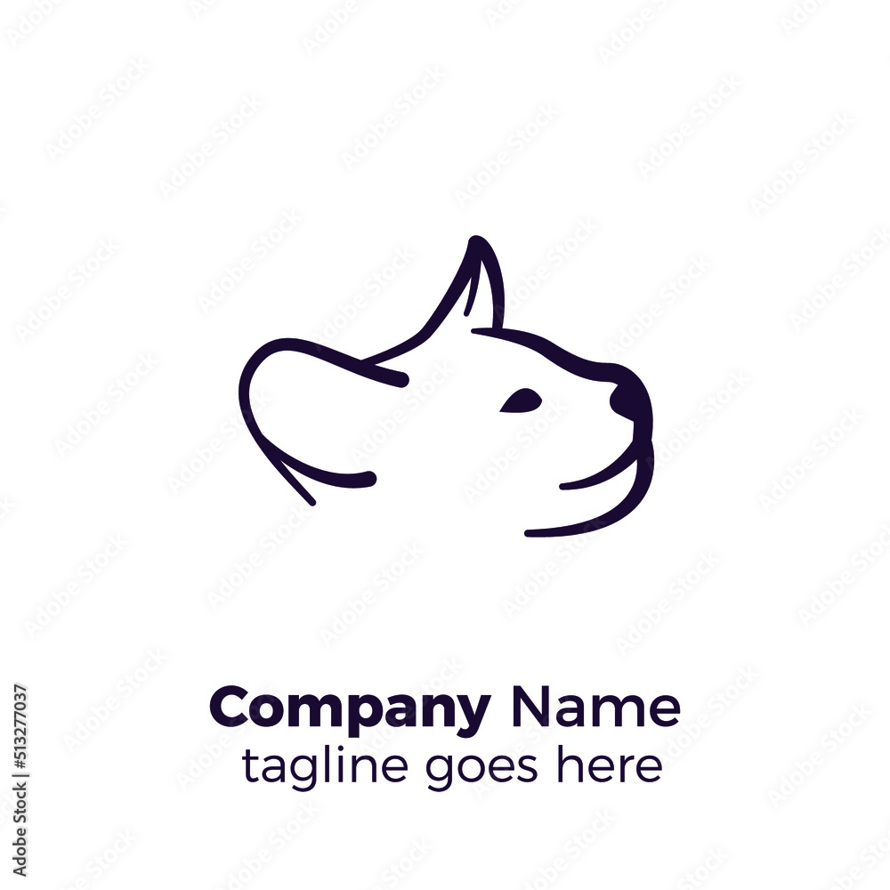 cat simple logo design icon vector illustration line cat simple logo design icon vector illustration line