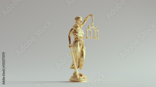 Obraz na plátně Gold Lady Justice Statue with Scales the Personification of the Traditional Judi