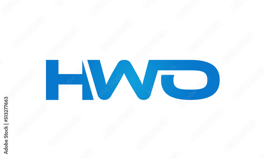 HWO letters Joined logo design connect letters with chin logo logotype icon concept