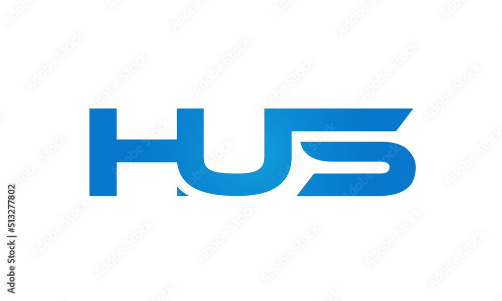 HUS letters Joined logo design connect letters with chin logo logotype icon concept HUS letters Joined logo design connect letters with chin logo logotype icon concept