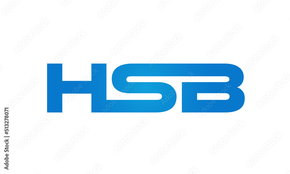 HSB letters Joined logo design connect letters with chin logo logotype icon concept HSB letters Joined logo design connect letters with chin logo logotype icon concept