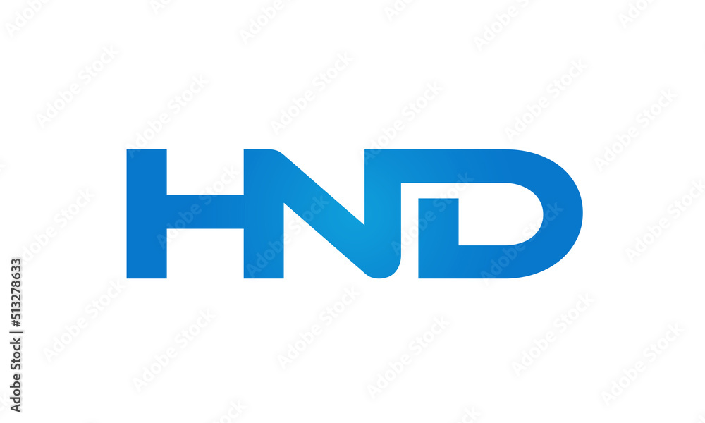 HND letters Joined logo design connect letters with chin logo logotype icon concept HND letters Joined logo design connect letters with chin logo logotype icon concept