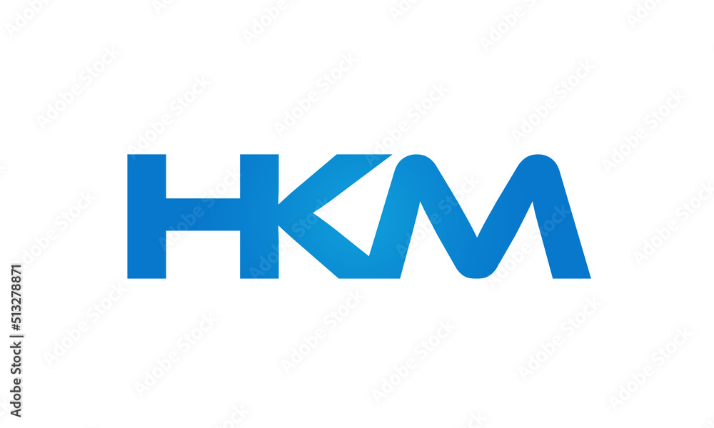 HKM letters Joined logo design connect letters with chin logo logotype icon concept HKM letters Joined logo design connect letters with chin logo logotype icon concept