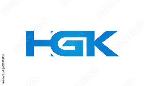 HGK letters Joined logo design connect letters with chin logo logotype icon concept