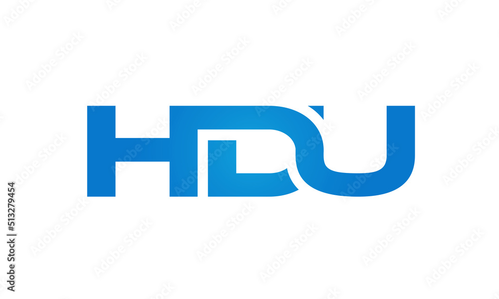 HDU letters Joined logo design connect letters with chin logo logotype icon concept HDU letters Joined logo design connect letters with chin logo logotype icon concept