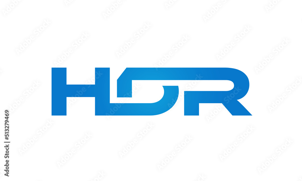 HDR letters Joined logo design connect letters with chin logo logotype icon concept HDR letters Joined logo design connect letters with chin logo logotype icon concept