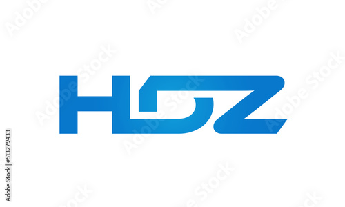 HDZ letters Joined logo design connect letters with chin logo logotype icon concept