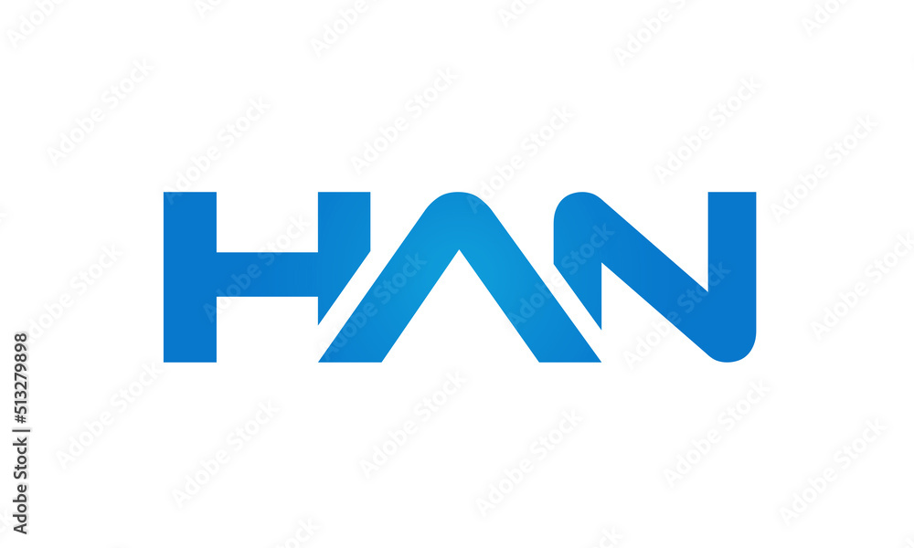 HAN letters Joined logo design connect letters with chin logo logotype icon concept HAN letters Joined logo design connect letters with chin logo logotype icon concept