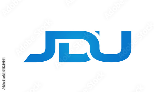 JDU letters Joined logo design connect letters with chin logo logotype icon concept