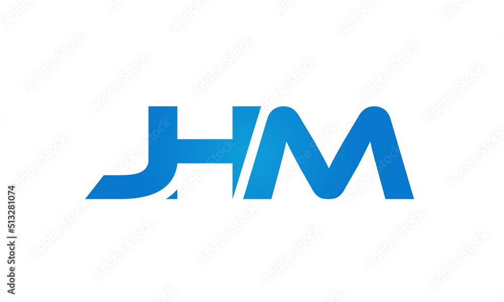 JHM letters Joined logo design connect letters with chin logo logotype icon concept JHM letters Joined logo design connect letters with chin logo logotype icon concept