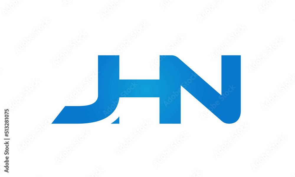JHN letters Joined logo design connect letters with chin logo logotype icon concept JHN letters Joined logo design connect letters with chin logo logotype icon concept