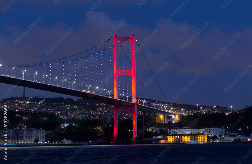 bridge at night in Istanbul