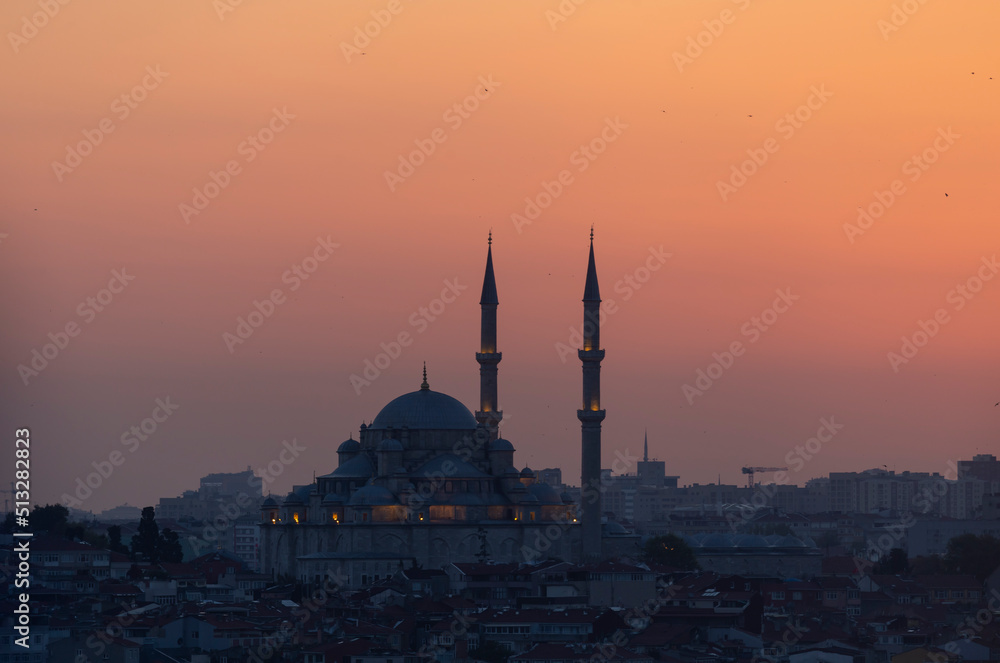 Fototapeta premium blue mosque at night