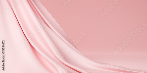 Pink pastel flying fabric, cloth abstract background