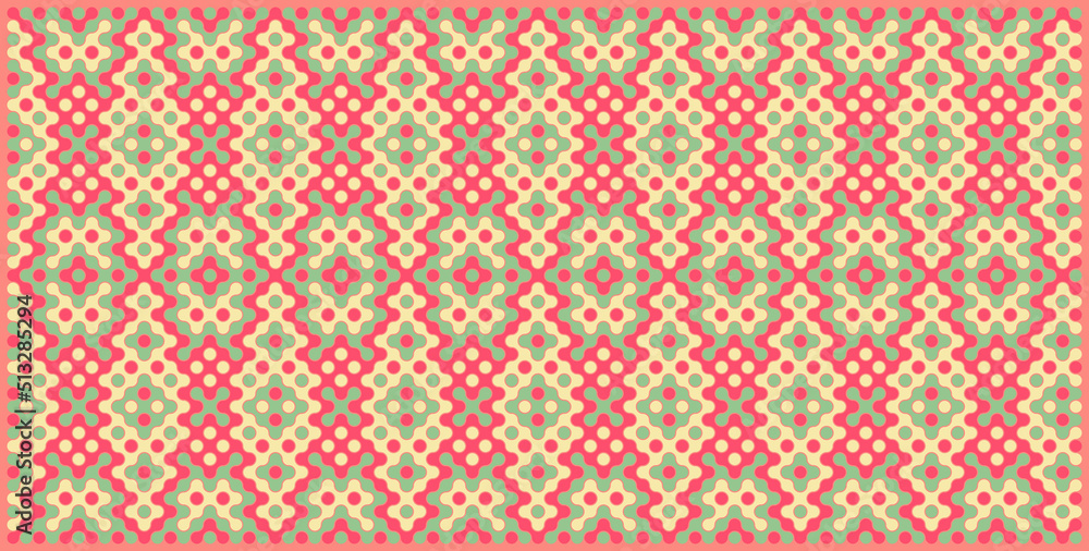Multicolor truchet tiling connections illustration Multicolor truchet tiling connections illustration