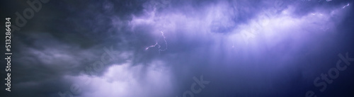 Photography dark sky and clouds with lightnings