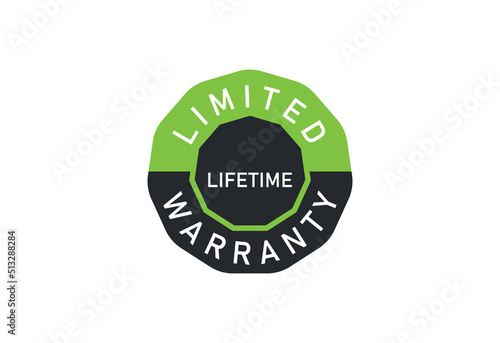 Lifetime Warranty on White Background, Limited Lifetime warranty