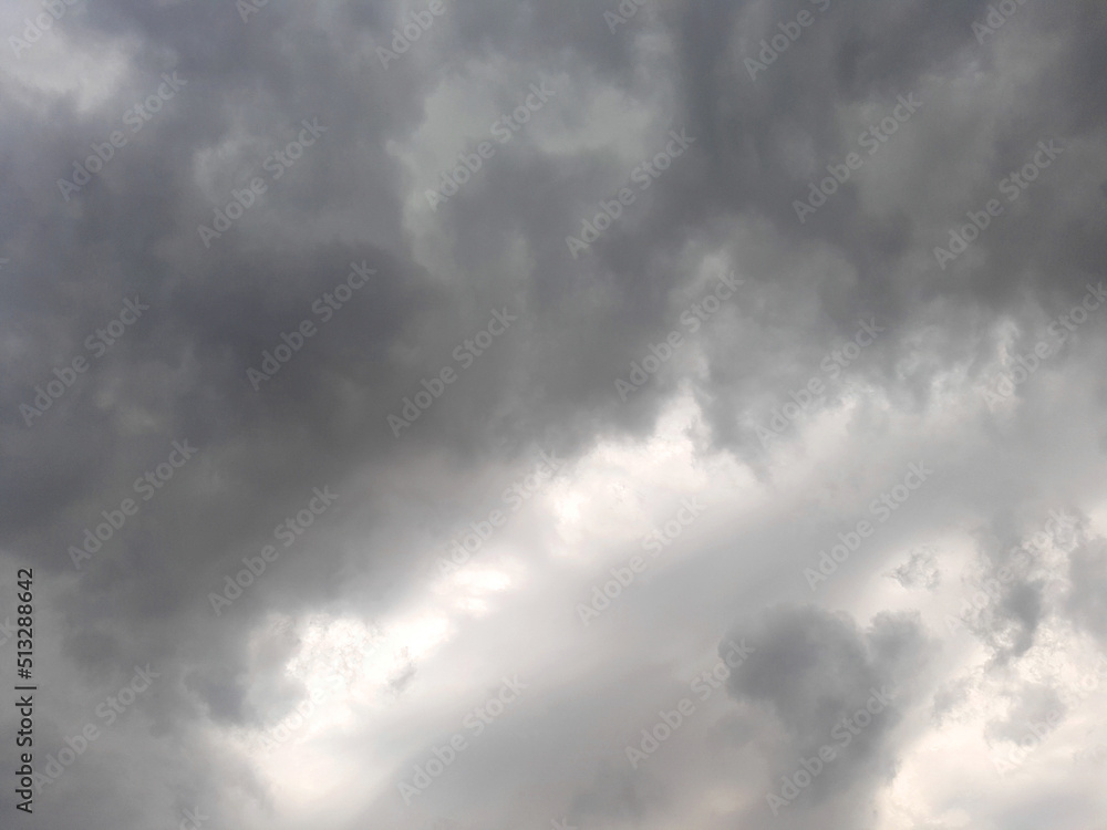 Dark sky and clouds in the sky as a thunderstorm is coming