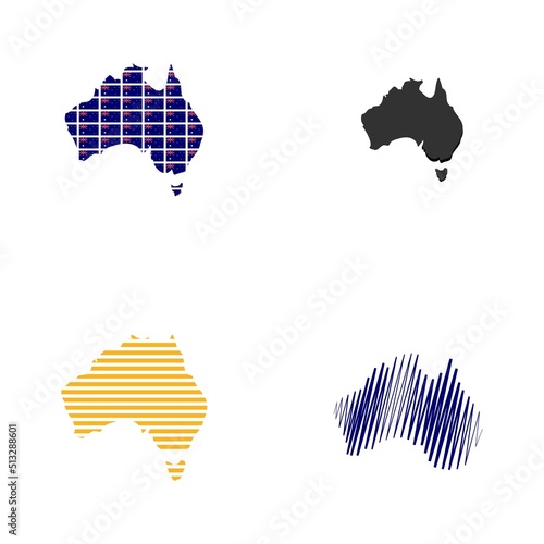 australia map logo illustration design