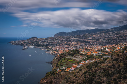 Panoramic view over Funchal, from Miradouro das Neves viewpoint, Madeira island, Portugal. October 2021. Long exposure picture © Сергій Вовк