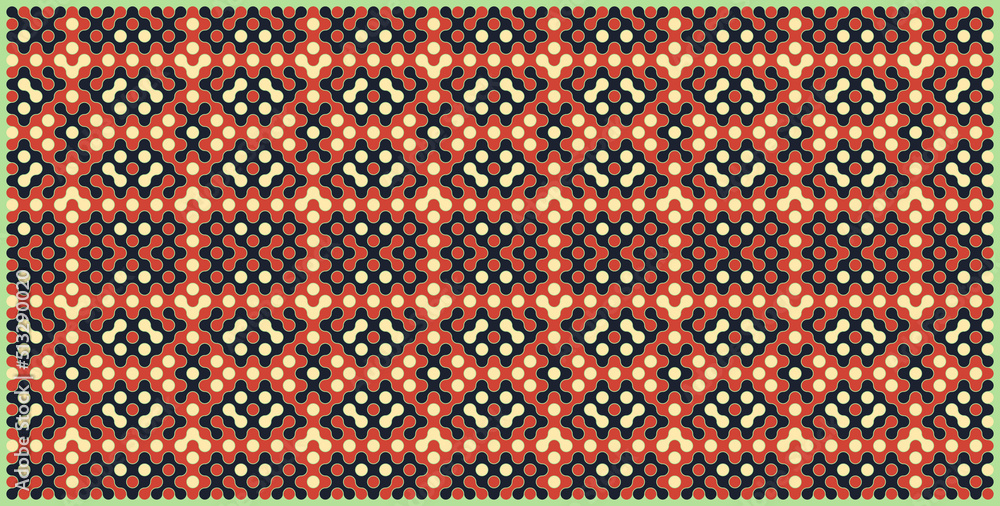 Multicolor truchet tiling connections illustration Multicolor truchet tiling connections illustration