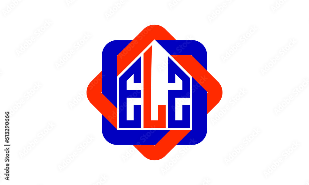 ELZ three letter real estate logo with home icon logo design vector ...