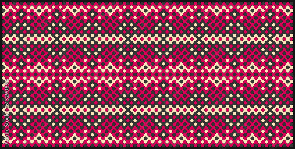 Multicolor truchet tiling connections illustration Multicolor truchet tiling connections illustration