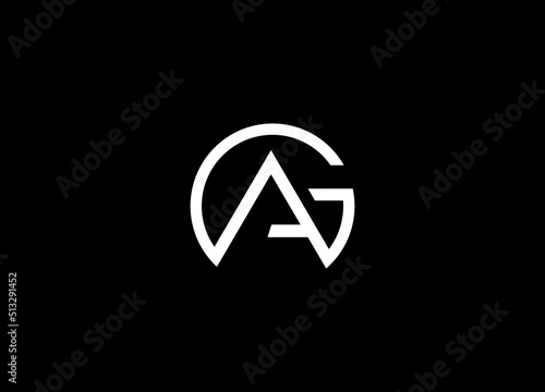AG GA abstract vector logo monogram template